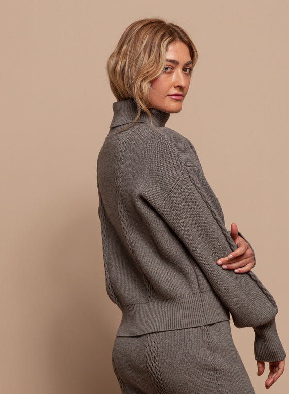 Cable Stitch Turtleneck Sweater